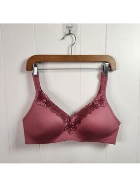 Penningtons TiVoglio Pink Lace Wireless Wire Free Bra 40B Lightly Lined Comfort
